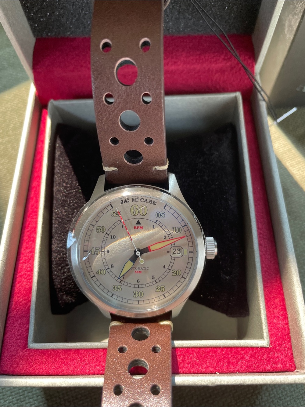 James McCabe Bobber Automatic Watch - Irish Cream